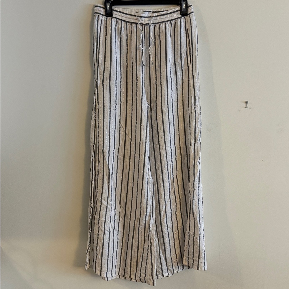 Onia Striped Side Slit Swim Coverup Wide Leg Pants Size Medium Women’s